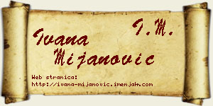 Ivana Mijanović vizit kartica